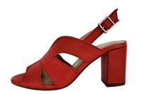 SANDAL -RED- ANKLE STRAP AND BLOCK HEEL in small sizes